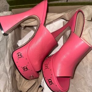 Gucci GG Logo Platform Sandals